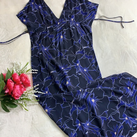 CLUB MONACO Blue Silk Maxi Dress, Size 2 - Picture 14 of 15